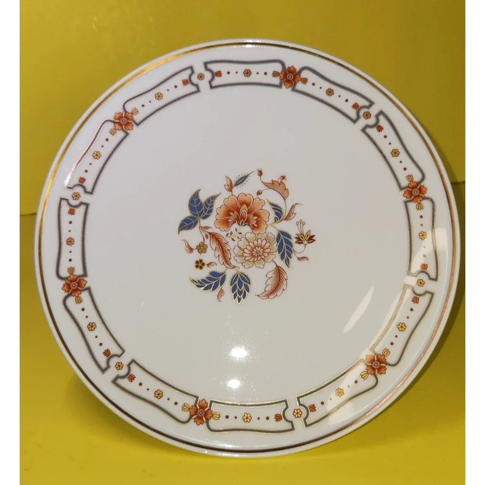 Richard Ginori Italy Porcelain Pedestal Cake Stand Taormina Tazza Gold Floral